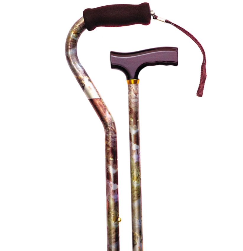 Wooden Cane Walking Stick Wooden Crutches with Curved Handles